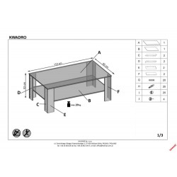 Фото1.Журнальный стол KWADRO 110х65х53 дуб Сан-Ремо HALMAR